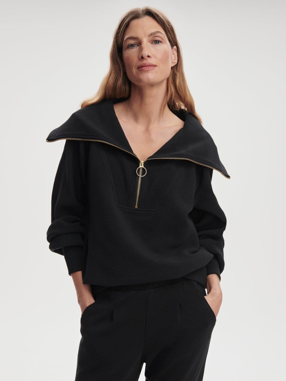 VARLEY Vine Half-Zip Pullover - Black - Size Medium